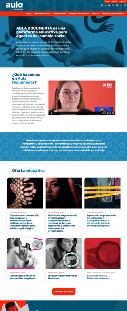 Diseño sitio web Aula Documenta